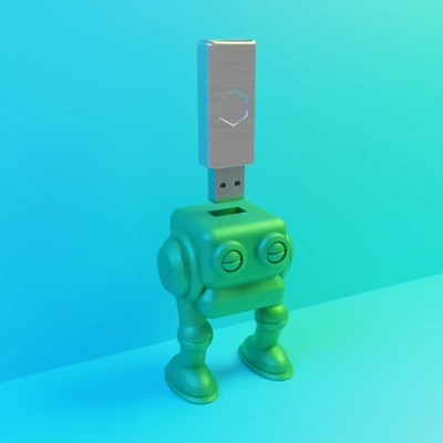 usb titulaire soutien mignonne robot 3d modèles télécharger créalité nuage 3d print model - Mito3D