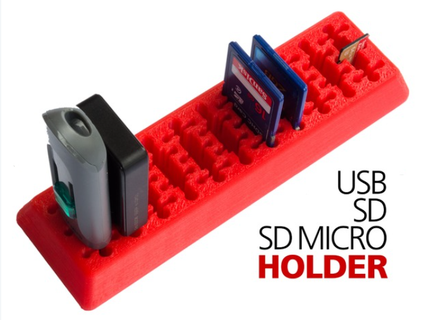 USB sd mirco titolare supporto combinato Accessori 3d print model - Mito3D