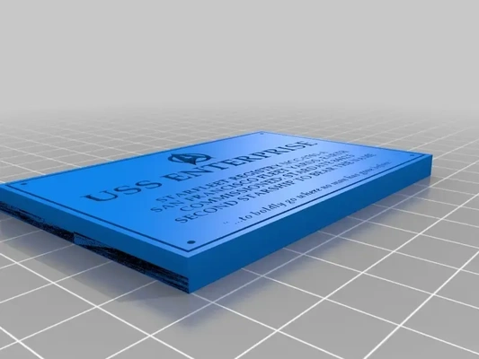 uss empresa registro placa 3d modelos descargar crealidad nube 3d print model - Mito3D