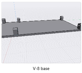 v8 soporte sedanes 3D print model - Mito3D