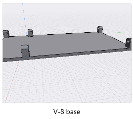 v8 suporte Sedãs 3d print model - Mito3D