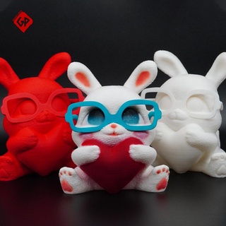 San Valentino giorno coniglietto cuore Stampa posto supporti personaggi 3d print model - Mito3D