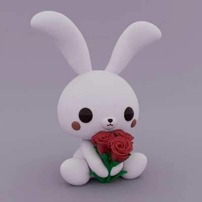 valentine's special - cute bunny 3d models download creality cloud mammal 3d print model - Mito3D
