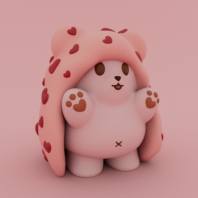 valentine's special - cute polar bear cub 3d models download creality cloud mammal 3d print model - Mito3D