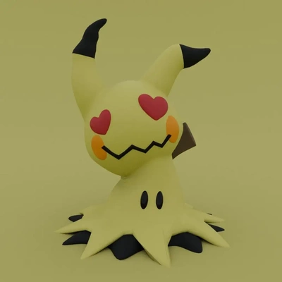 valentine's special - mimikyu 3d models download creality cloud fictional characters 3d print model - Mito3D