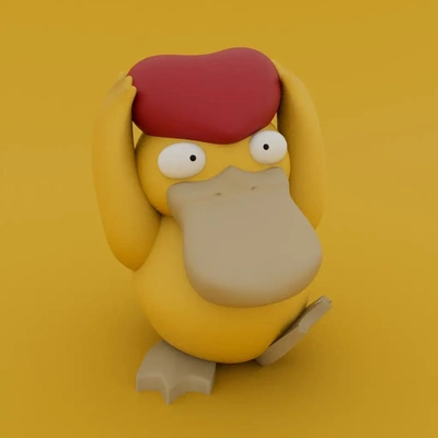 valentine's special - psyduck 3d models download creality cloud fictional characters 3d print model - Mito3D