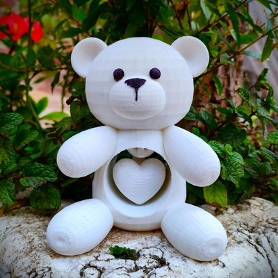 valentine's special - teddy bear heart 3d models download creality cloud 3d print model - Mito3D