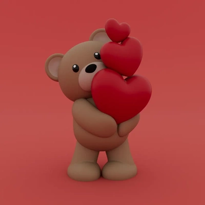 valentine's special - teddy bear love 3d models download creality cloud 3d print model - Mito3D
