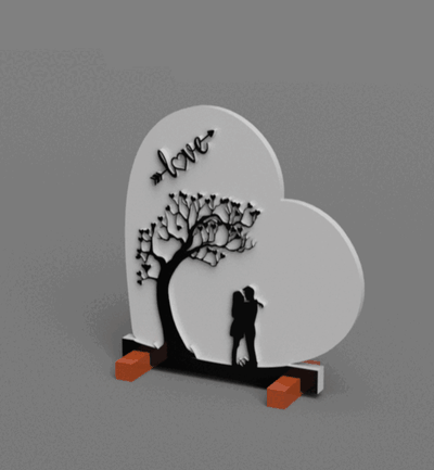 valentine couple 3d models download creality cloud home decor 3d print model - Mito3D