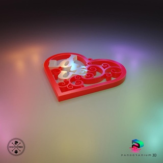 enamorado corazón ornamento casa 3d print model - Mito3D