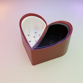 enamorado corazón forma flor maceta 3d print model - Mito3D