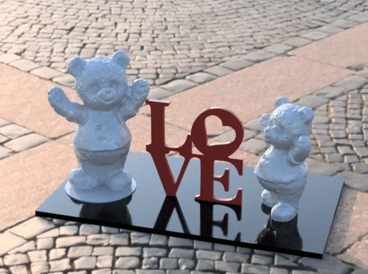 valentine love teddy 3d models download creality cloud home decor 3d print model - Mito3D