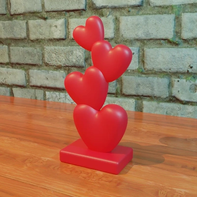 valentine s heart tower 3d models download creality cloud 3d print model - Mito3D