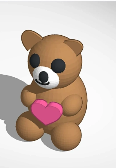 valentines bear 3d models download creality cloud 3d print model - Mito3D