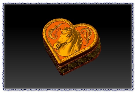 valentines day heart horse gift box Jewellery 3d print model - Mito3D