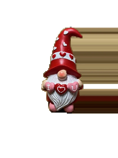 valentines gnome l'amour cœurs 3d modèles télécharger créalité nuage fictif personnages 3d print model - Mito3D