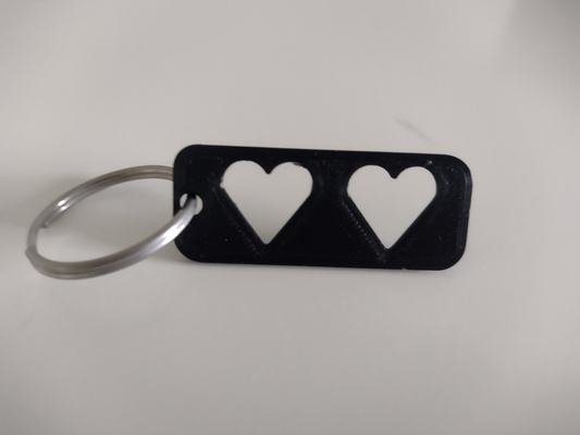 valentines hearts keyring 3d models download creality cloud 3d print model - Mito3D