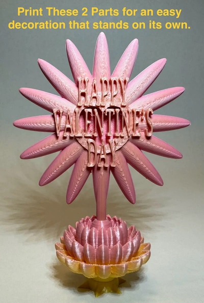 valentines sign flower 3d models download creality cloud 3d print model - Mito3D