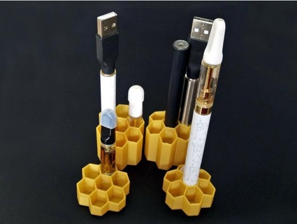 vaporizar caneta ficar pé cartucho armazenamento favo mel aparelhos eletrônicos 3d print model - Mito3D