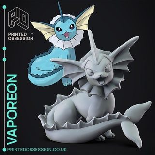 vaporeon pokémon ventilador arte 3d modelos baixar crialidade nuvem personagens 3d print model - Mito3D