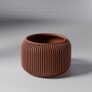 vase 0002 - bulky stripped planter Home Decor 3d print model - Mito3D