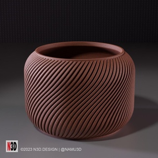 vase 0002 - bulky twisted planter Home Decor 3d print model - Mito3D