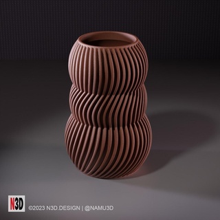 vase 0003 - stripped bubbles Home Decor 3d print model - Mito3D
