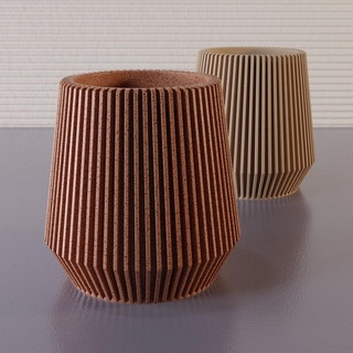 vase 0010 finned cone Home Decor 3d print model - Mito3D