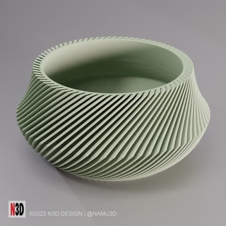 vase 0013 - bowl twisted wase Home Decor 3d print model - Mito3D