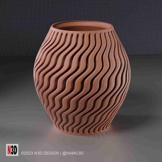 vase 1005 ondulé torsion Accueil maison décor 3d print model - Mito3D