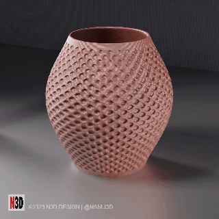 vase 1006 - waffle Home Decor 3d print model - Mito3D