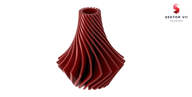 vase zyklon gedreht linien designer 3d modelle download realität wolke 3d print model - Mito3D