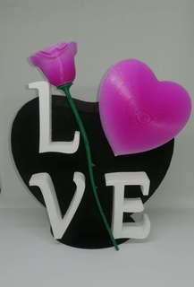 vase love word DIY 3d print model - Mito3D