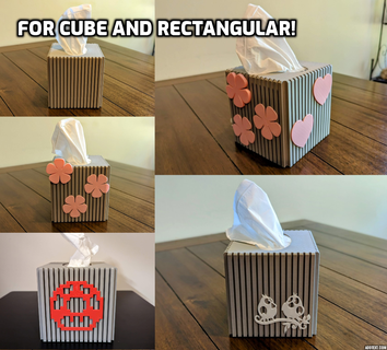 vase mode tissue box snap-in adornments Home Decor 3d print model - Mito3D