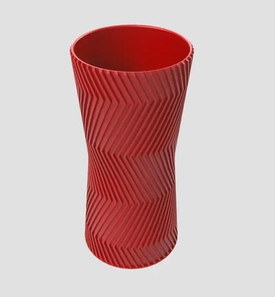 vase linien zickzack designer 3d modelle download realität wolke 3d print model - Mito3D