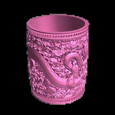 vaso drag n bajo relieve 3d models download creality cloud 3d print model - Mito3D