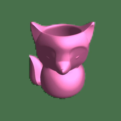 vaso rapozinha 3d modelos baixar crialidade nuvem 3d print model - Mito3D