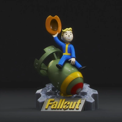 cofre garoto equitação nuke fallout 3d modelos baixar crialidade nuvem 3d print model - Mito3D