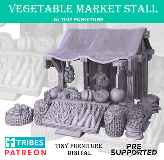 Gemüse Markt Stall Spielzeuge Spiele 3d print model - Mito3D