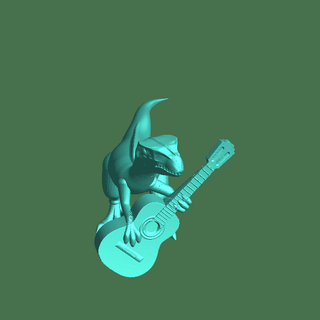 vélociraptor guitare reptilien 3d print model - Mito3D