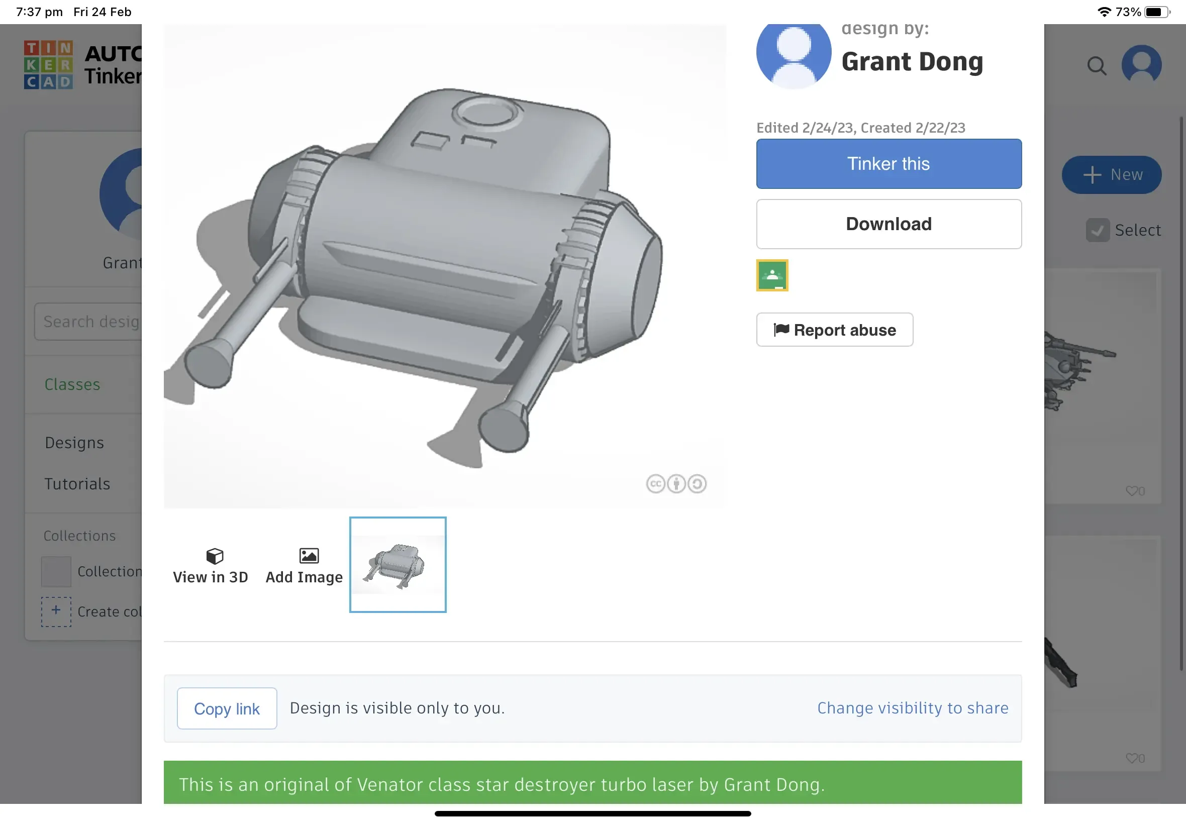 venator turbo laser 3d modelle download realität wolke 3D print model - Mito3D