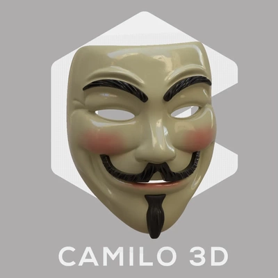 vendetta maschera anonimo 3d modelli scarica creality nube maschere caschi 3d print model - Mito3D