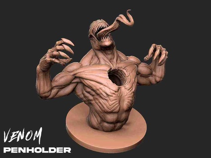 venom - penholder 3d print model models download creality cloud Monsters 3d print model - Mito3D