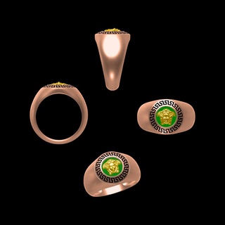 Versace oro medusa medallón anillo mitos 3d print model - Mito3D