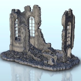 vestige devastated chapel 2 - ww2 terrain scenery diaroma Historical Buildings 3d print model - Mito3D