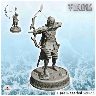 viking arqueiro tiroteio pé up 6 cenário medieval mi 3d modelos baixar crialidade nuvem homens 3d print model - Mito3D