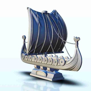 viking drakkar war longship 1 - scenery medieval miniatures Warships 3d print model - Mito3D