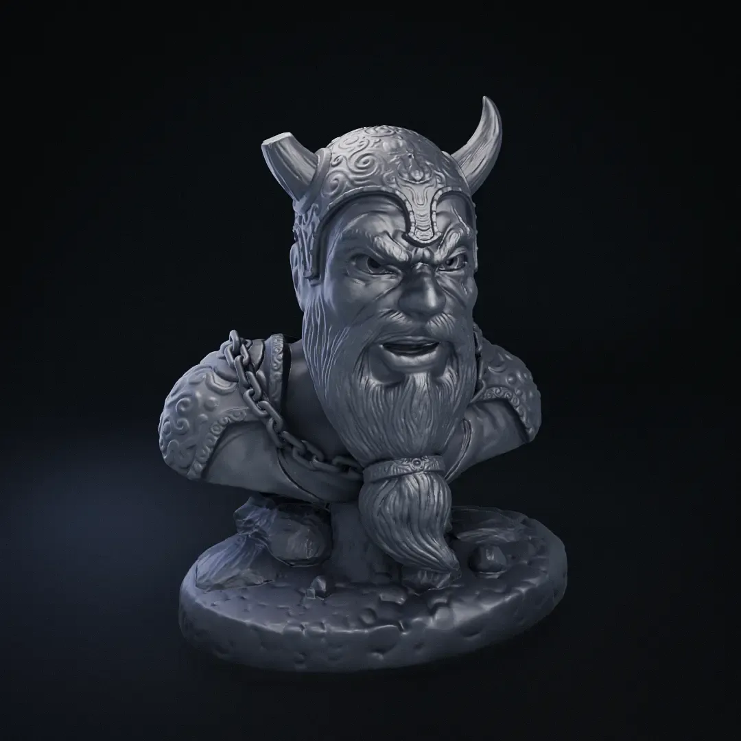 vikingo contrata busto 3d modelos descargar crealidad nube 3D print model - Mito3D