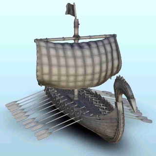 viking long drakkar paddles 3 - scenery medieval miniat 3d models download creality cloud Warships 3d print model - Mito3D