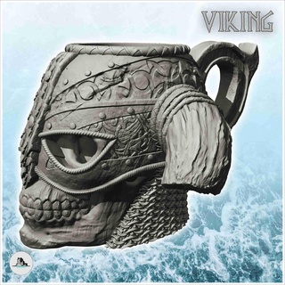 viking skull mug 27 - beer holder Cups & Mugs 3d print model - Mito3D